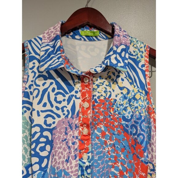 Tee2 Sea Sleeveless Dress Women's XS Comfort Beach Golf Travel Holiday Colorful - Picture 15 of 16